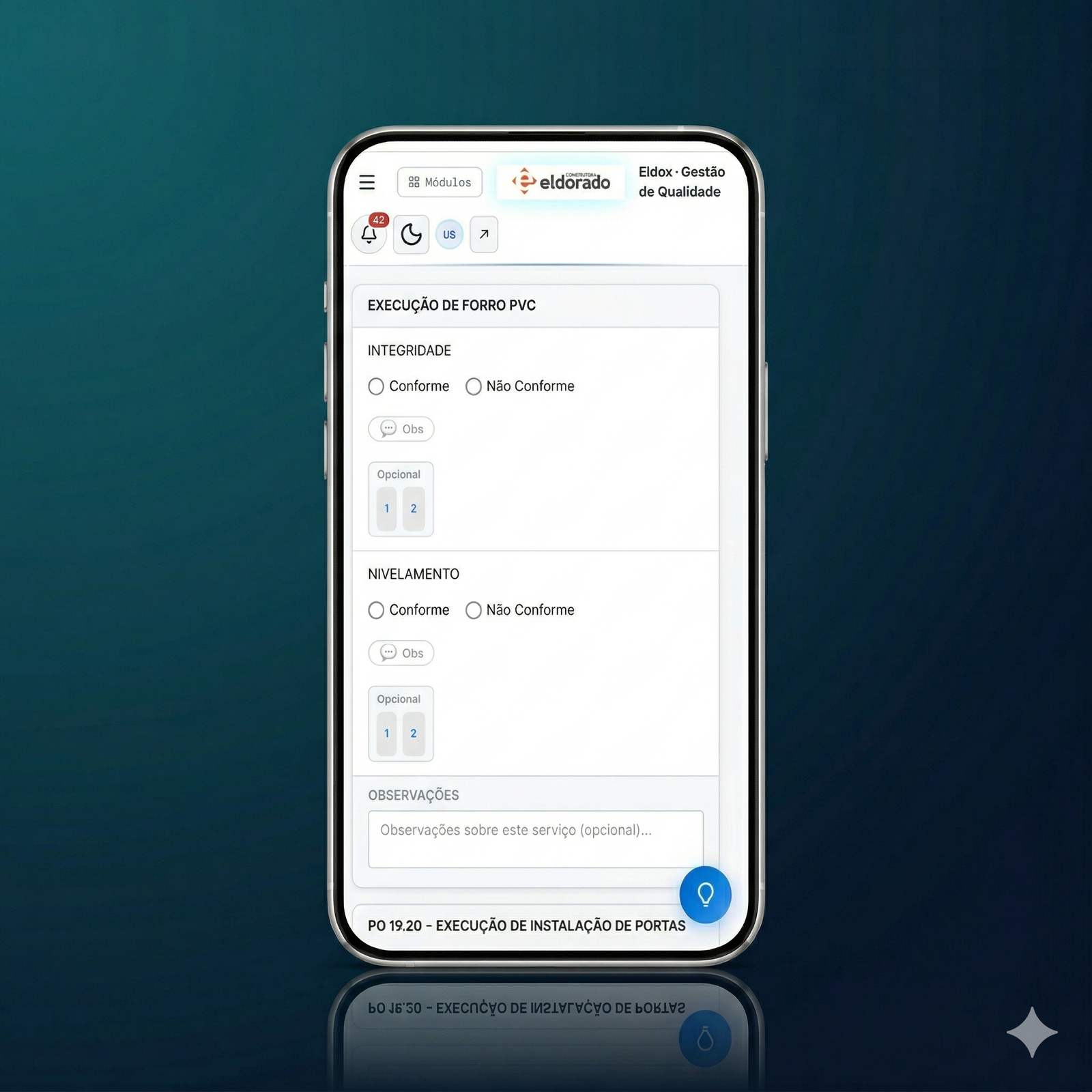 Tela do Eldox — FVS digital no celular