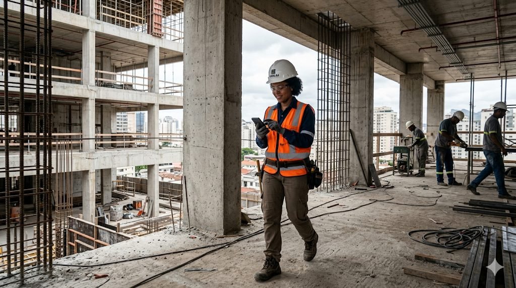 Equipe de qualidade em canteiro de obras com o Eldox